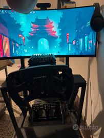 Postazione simracing volante pedaliera monitor pc