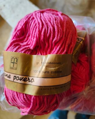 Lotto 10 Gomitoli 100% Puro Cotone - Rosa Fucsia