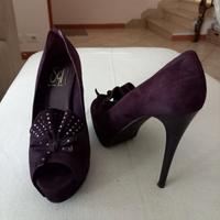 Scarpe scamosciate colore viola scuro n.37