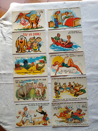 11 Cartoline vintage americane "Lustercomics"