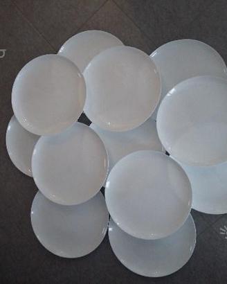 10 Piatti ceramica bianca Luminarc diametro 32