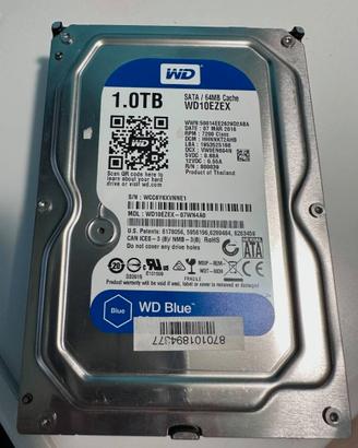 Western Digital 1TB– Hard Disk interno funzionante