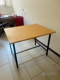 Tavolo artigianale industriale 100x80 ferro legno