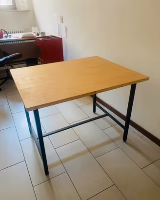 Tavolo artigianale industriale 100x80 ferro legno