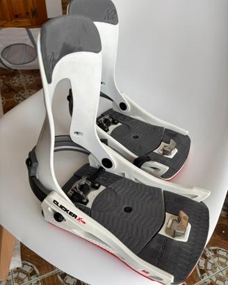 K2 clicker x HB snowboard bindings attacchi