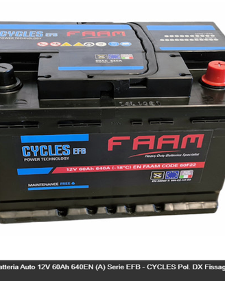 BATTERIA FAAM ADATTA PER AUTO CON START E STOP