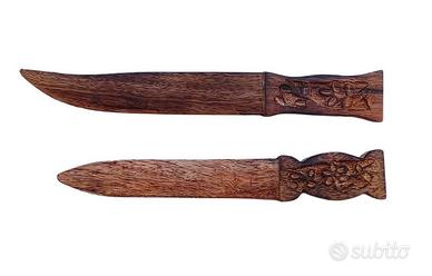 Tagliacarta Artigianale in Legno Intarsiato