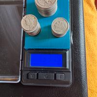 Monete argento, 119,8 gr di argento fino