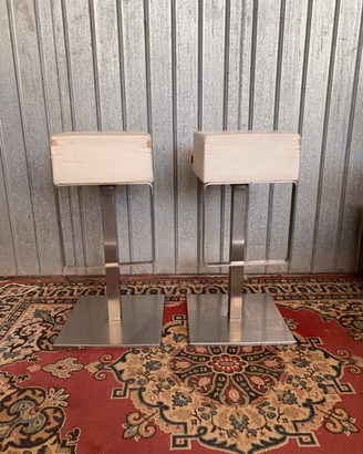 Sgabelli alti bar Pedrali ecopelle bianca stock