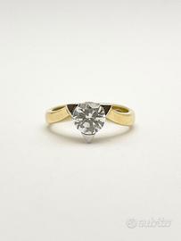 Anello oro 18KT con diamante ct 1.01 IF J. certHRD