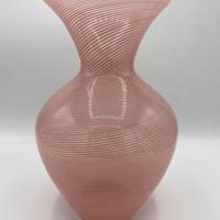 Barovier & Toso vaso filigrana con bordino bianco