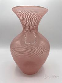 Barovier & Toso vaso filigrana con bordino bianco