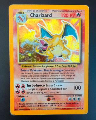 Charizard Set Base 1999 Ita 4/102 holo + SWIRL 