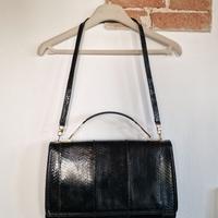 Elegante Pochette Vintage vera pelle colore nero