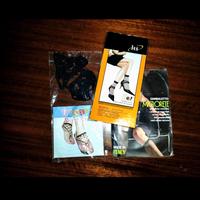 CALZE A RETE NERA ***SET NUOVO 3 PEZZI***