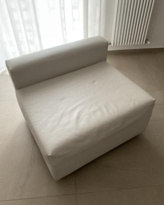 Poltrona modulo divano in ecopelle bianca