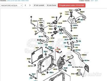 Interruttore ventola Kawasaki GPZ 500 270101180