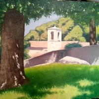 Paesaggio dell Umbria con Chiesetta anni 30 ca.