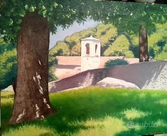 Paesaggio dell Umbria con Chiesetta anni 30 ca.