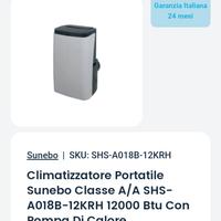 Climatizzatore Portatile Sunebo