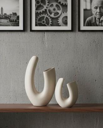 Coppia Vasi Scultorei Lineasette - Grès 