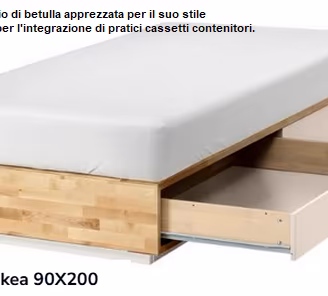Letto Mandal  90x200 in legno di Betulla MAI USATO
