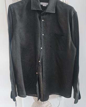 camicia in lino verde scuro taglia M uomo