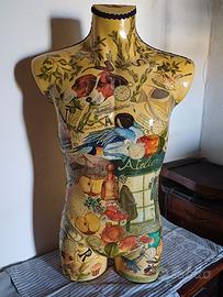 Manichino artigianale Handmade Decoupage Vintage