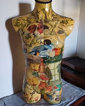 Manichino artigianale Handmade Decoupage Vintage