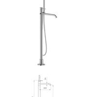 Miscelatore a pavinento per vasca da bagno