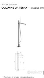 Miscelatore a pavinento per vasca da bagno