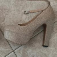 scarpe con tacco brillantinate