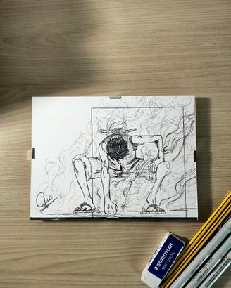 quadretto one piece luffy gear 2 15x20 cm