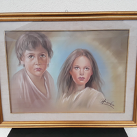 Quadro olio di Cicala"Maternità" su tela- Porlezza