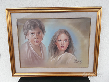 Quadro olio di Cicala"Maternità" su tela- Porlezza