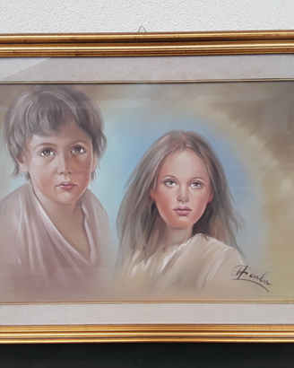 Quadro olio di Cicala"Maternità" su tela- Porlezza