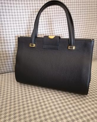 Borsa i Santi blu in vera pelle