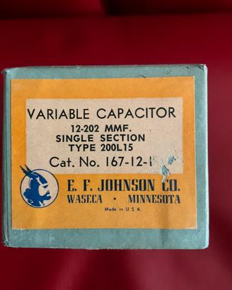 Condensatore Variabile Vintage E.F. Johnson 202pF