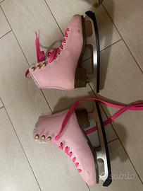 Pattini ghiaccio rosa per bambine