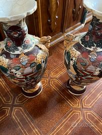 Coppia vasi orientali vintage in ceramica (rotti)
