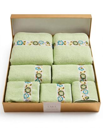 *Set Asciugamani LARA 7 Pezzi - Nuovo - Verde*