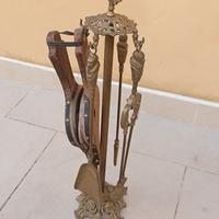 attrezzi per camino in ottone 