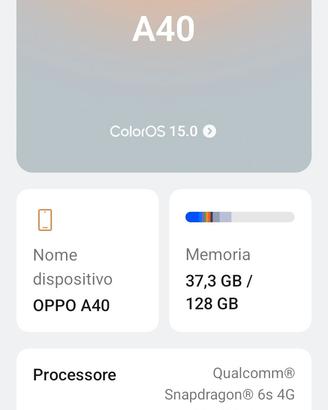 cellulare Oppo a40 colore bianco parlato