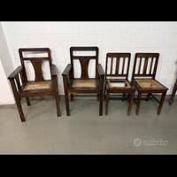 Tavoli e sedie in legno vintage