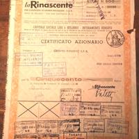 CERTIFICATO AZIONARIO LA RINASCENTE MAGAZZINI