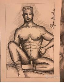 disegno nudo matita su cartoncino