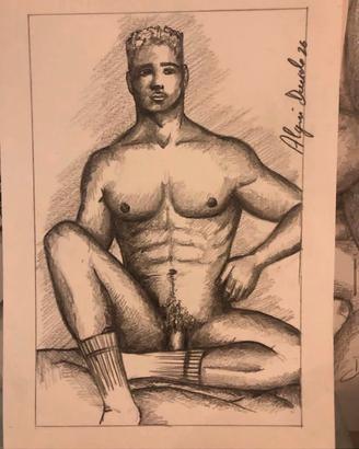 disegno nudo matita su cartoncino