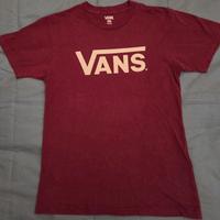 t shirt Vans bordeaux logo bianco