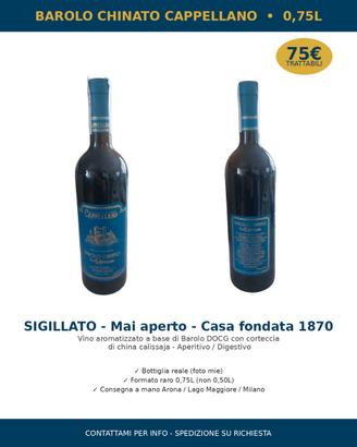 Cappellano Barolo Chinato 0,75L sigillato - raro