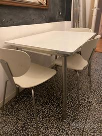 Tavolo e 4 sedie Calligaris da cucina bianco